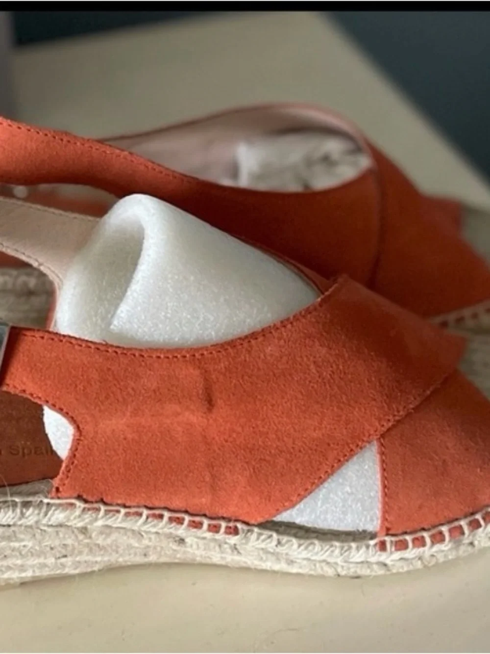 Cordani Orange Suede Espadrille Wedge Sandals